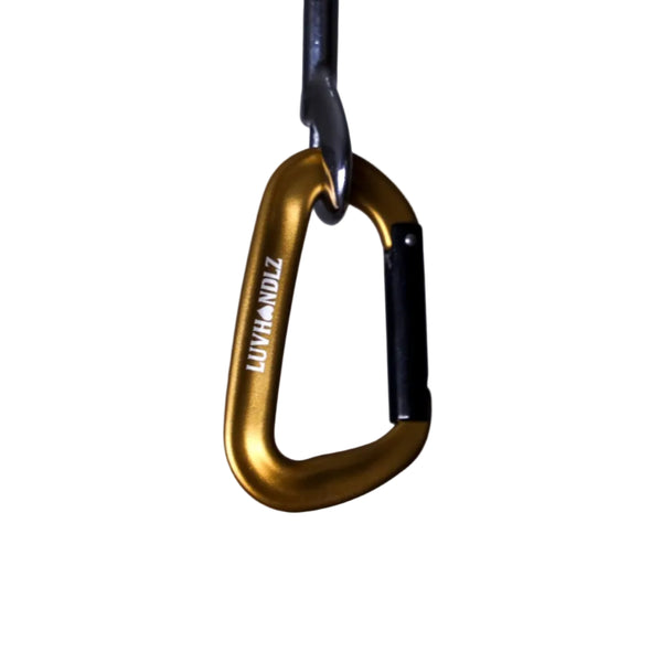 LUVHANDLZ Heavy-Duty Locking Carabiner – Gold