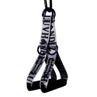 LUVHANDLZ Pair Cable Handle – Chrome Print / Purple D-Rings