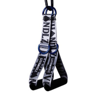 LUVHANDLZ Pair Cable Handle – Chrome Print / Blue D-Rings