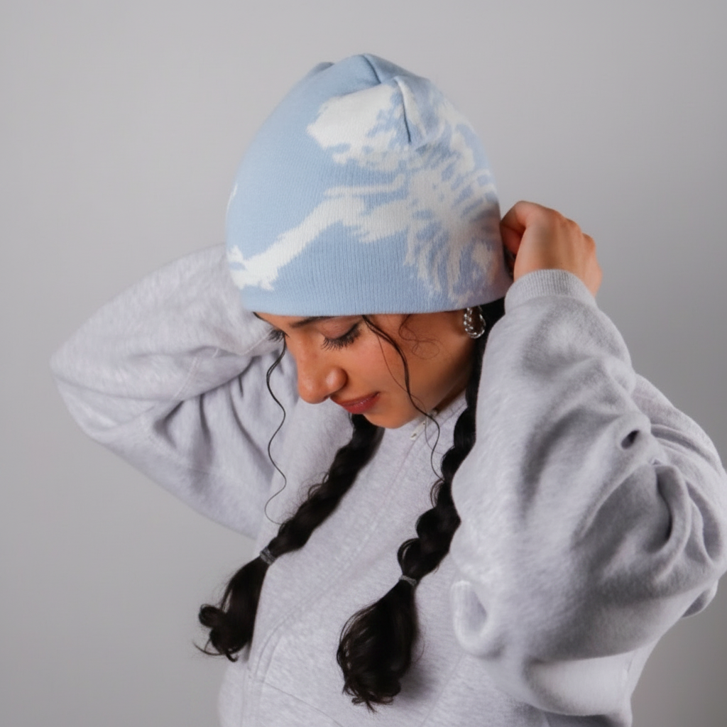 Light Blue SKULL CAP